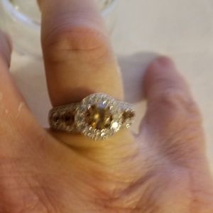 Sterling Silver Citrine size 8 womens ring